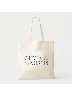 Ninastore Kanvas Düğün Çantası, Kişiselleştirilmiş Çift Tasarımı (9X11 Veya 16X15")