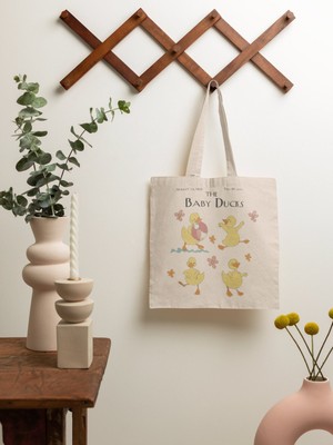 Ninastore Bebek Ördek Tote Çantası - Aptal Ördekler, Aptal Bebek Ördek Tote Çantası, Sevimli Tote Çantalar, Sevimli Alışveriş Çantası, Sevimli Kitap Çantaları, Kitap Çantaları, Hayvan Tote Çantası