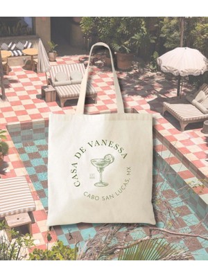 Ninastore Kişiselleştirilmiş Bekarlığa Veda Tote Çantası - Pamuklu, Cabo Beach Düğünü