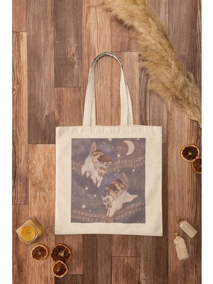 Ninastore Yıldızlı Kediler Tote Çantası - Yıldızlı Kediler, Komik Kediler, Sevimli Estetik Hayvanlar, Sevimli Kediler