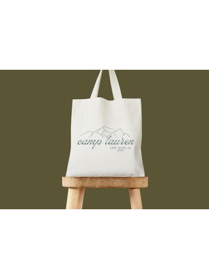 Ninastore Kamp Bekarlığa Veda Kanvas Tote, Rustik Stil (Özel Metin)