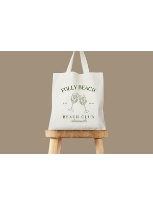 Ninastore Aperol Beach Club Tote - Partiler Için Kişiselleştirilmiş Pamuklu Kanvas Çanta