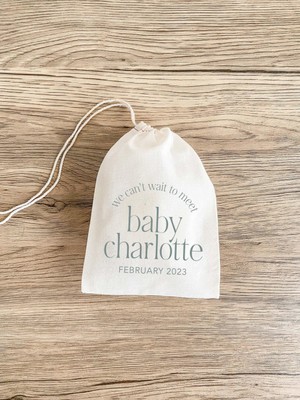 Ninastore Bebek Duşu Hediye Çantaları: Kişiselleştirilmiş Müslin Parti Hediyeleri (Birden Fazla Boyutta)