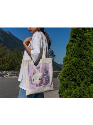 Ninastore Kulaklık Tavşanı Tote Çantası