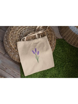 Ninastore Mor Çiçekli Tote Çanta - Kanvas Çanta, Şirin Tote Çantalar, Estetik Tote Çanta, Alışveriş Çantası, Şirin Kitap Çantaları, Kanvas Tote Çanta, Tote Çanta