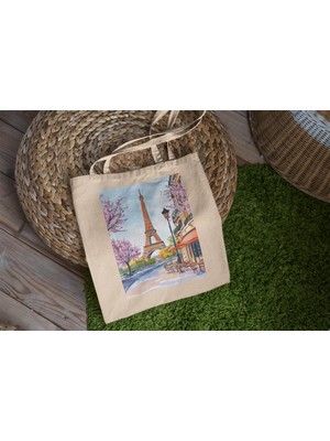 Ninastore Eyfel Kulesi Paris Fransa Tote Çantası - Şirin Tote Çanta, Estetik Tote Çanta, Hediye Tote Çanta, Estetik Tote Çanta, En Iyi Tote Çanta, Paris Tote Çanta