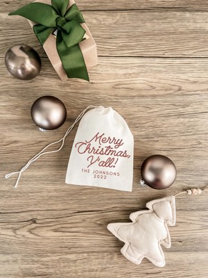 Ninastore Hepinize Mutlu Noeller Muslin Çantası - Tatil Partisi Hediyesi