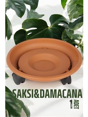 Hsnet Tekerlekli Saksı Altığı 37 cm Kahve - F350K973-U24350