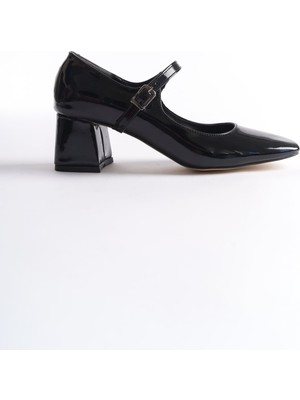 Fantastik Store Rosalie Siyah Rugan Topuklu Kadın Ayakkabı