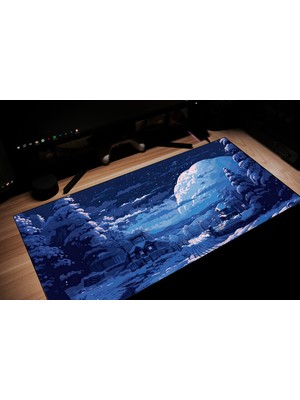 Ninastore Gece Yarısı Karlı Dağ Mouse Pad'i - Estetik Mouse Pad, Havalı Mouse Pad'ler, Piksel Sanatı, Rahat Mouse Pad Koleksiyonu