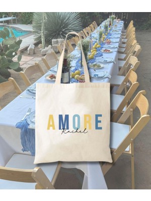 Ninastore Italya Gelin Duşu Tote Çantası: Özel Isimli Kanvas Pamuklu