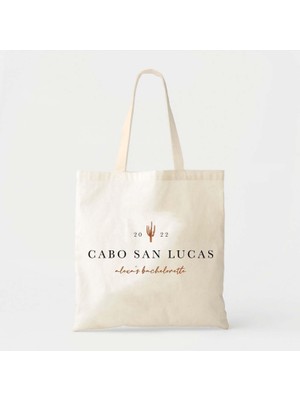 Ninastore Düğün Hoş Geldiniz Çantası: Cabo Kaktüs Tasarımı - Özel Yazı Tuvali