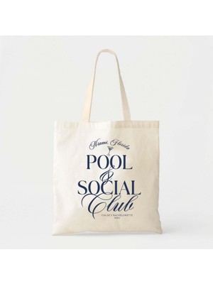 Ninastore Bekarlığa Veda Tote Çantası: Havuz Partisi Martini Tasarımı - Pamuklu Kanvas