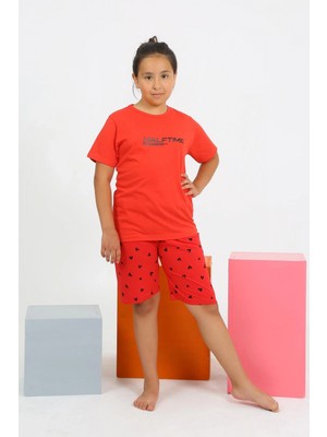Marsilyan- Kız Çocuk Şortlu Kısa Kol Penye Pijama Takım