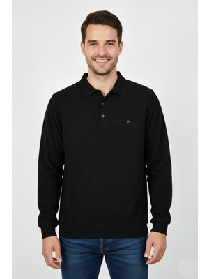 Dynamo Erkek Polo Yaka Cepli Selanik Sweatshirt Regular Kalıp BGL-ST04923