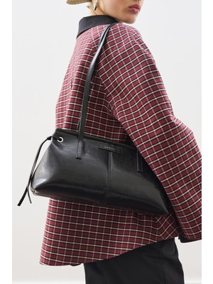 Manuka Şerit Detaylı Çanta Siyah