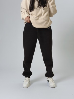 Cocopelli Şardonlu Siyah Kadın Jogger Eşofman COC2543