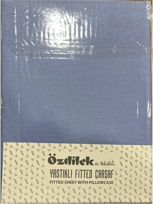 Özdilek Colurist Lastikli Fitted Çift Kişilik Çarşaf Takımı 180 x 200 +30 cm ( 30 cm Yükseklik ) Gök Mavisi