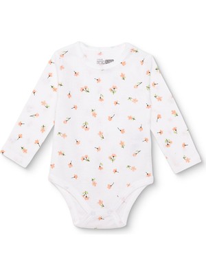 Hellobaby Kız Bebek Uzun Kol Body Ribana Çıtçıtlı Yaka Uzun Kol