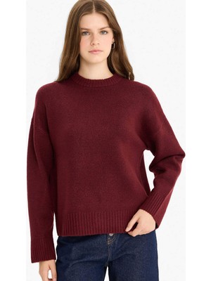 DeFacto Oversize Geniş Kalıp Bisiklet Yaka Triko Kazak R6044AZ25WN