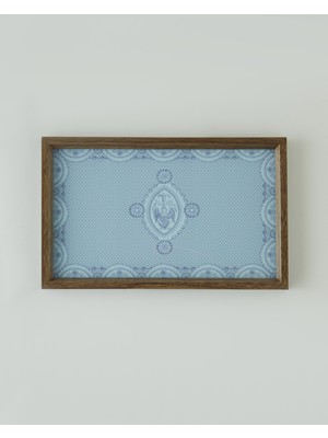 English Home Luna Dekoratif Tepsi 16x26 cm Mavi