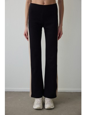 Penti Siyah Termal Etkili Panel Detaylı Flare (İspanyol Paça) Pantolon