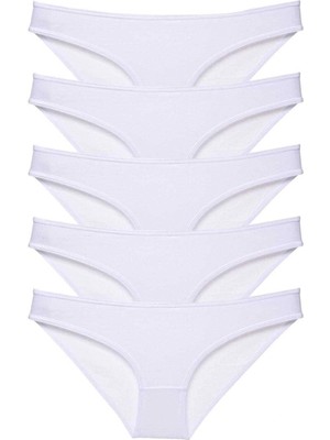 Venüs Shopping 5 Adet Süper Eko Set Likralı Kadın Slip Külot Beyaz