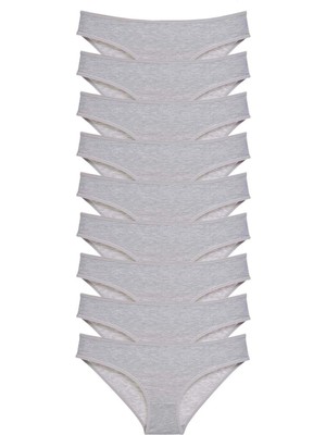 Venüs Shopping 9 Adet Süper Eko Set Likralı Kadın Slip Külot Gri