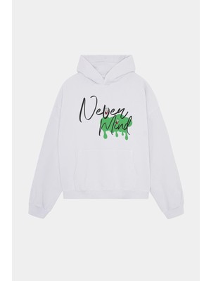 Nevermind Emoji Siyah - Streetwear Oversize Kapüşonlu Sweatshirt
