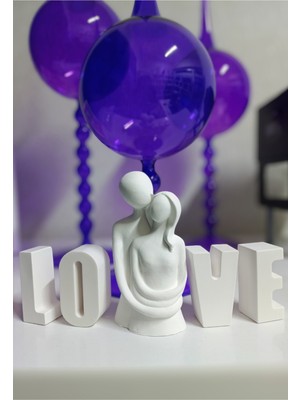 Love Beton Biblo Seti – Sevgili Figürlü Aşk Dekoru