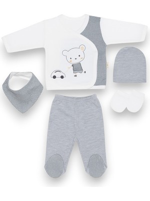 Seabubbles Ayıcık Nakışlı Erkek Bebek Zıbın Takımı