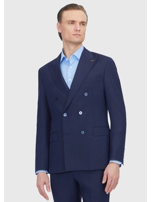 Ramsey Lacivert Zeroweight Slim Fit Yün Karışımlı Takım Elbise