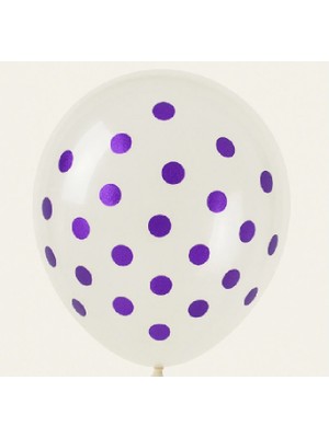 Niyet 12" Şeffaf Mor Pullu Lateks Balon 100'LÜ - Dekorasyon - Doğum Günü - Parti - Süsleme