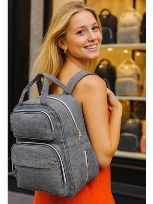 U.S.F Anne Bebek Bakım Sırt Çantası Organizatör Fonksiyonel Termal Biberon Gözlü, Su Geçirmez Kumaş