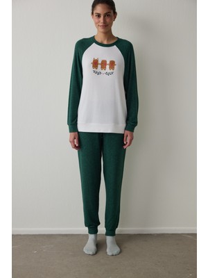 Penti Koyu Yeşil Gingerbread Termal Etkili Pijama Altı