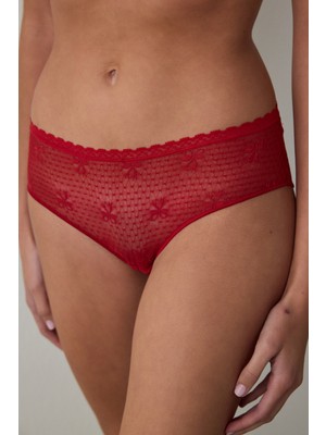 Penti Kırmızı Easy Lace V Shape Brazilian Külot