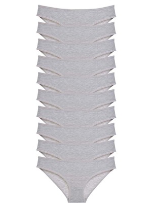 Venüs Shopping 10 Adet Süper Eko Set Likralı Kadın Slip Külot Gri