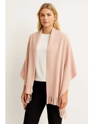 Femina Trendy Softiva Polar Omuz Şalı 70X180 cm Unisex Kışlık Şal Pudra