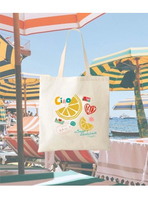 Ninastore Düğün Hoş Geldiniz Tote, Italyan Ciao Damgası (Kanvas Veya Pamuk, 2 Boyut)