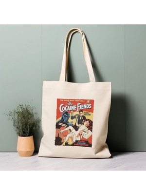 Ninastore %100 Pamuklu Tote Çanta,vintage Film Posteri. Çevre Dostu Alışveriş Çantası, Ömür Boyu Kullanabileceğiniz Çanta.