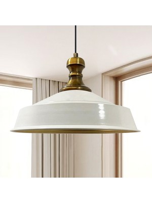 Bamyum Beyaz Renk Avize Asaletli Eskitme Knob Başlık Retro Sarkıt Lamba Restoran Salon Aydınlatma