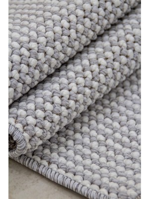 Kupon Halı Gri Beyaz Iskandinav Bukleli Yumuşak Halı – Bohem Stil, Salon, Koridor, Mutfak, Çocuk ve Oturma Odası Yolluk