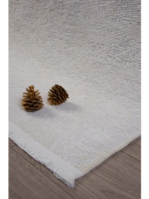 Kupon Halı Beyaz Krem Şönil Kilim Halı – Salon, Oturma Odası, Çocuk Odası ve Mutfak Yolluk Makine Dokuma Hasır/sisal Desen