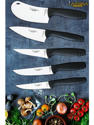 Lazbisa Eco Serisi Mutfak Bıçak Seti Et Ekmek Sebze Pizza Salata Börek Şef Bıçağı 5 Li Set Hds-06