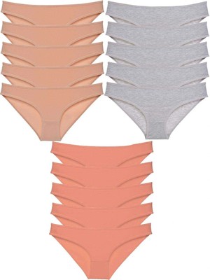 Venüs Shopping 15 Adet Süper Eko Set Likralı Kadın Slip Külot Ten Gri Pudra