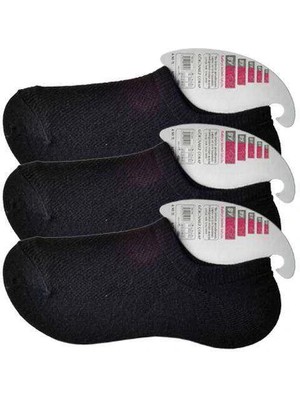 Venüs Shopping Siyah Kadın Görünmez Çorap 3 çift