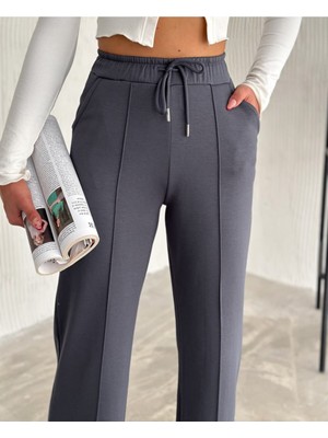 Win Moda Içi Şardonlu Modal Eşofman Altı / Women's Wınter Tracksuıt/önü Dikişli