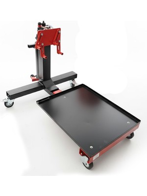 Dorf Motor Toplama Sehpası Katlanır Yağ Tablalı 500KG 360 Derece Dönerli Pedallı