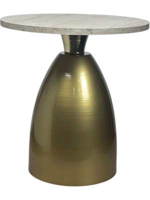 Lonart Concept Tor Aliminyum Gövdeli Ahşap Tablalı Modern Yan Sehpa