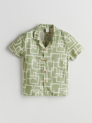 Lc Waikiki Yeni Sezon Regular Fit Baskılı Erkek Çocuk Gömlek